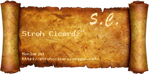 Stroh Ciceró névjegykártya